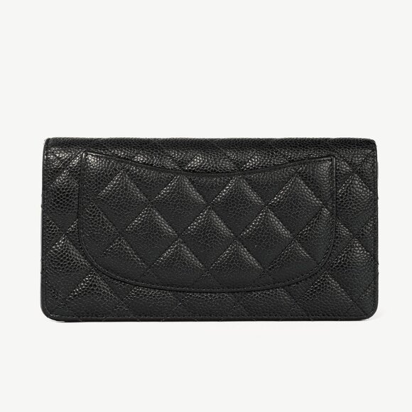 Chanel Black Caviar Leather Quited L-Yen Wallet - Picture 4 of 13